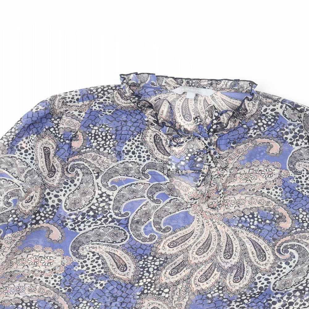 Red Herring Womens Multicoloured Paisley Polyester Basic Blouse Size 10 Round Neck - Frill