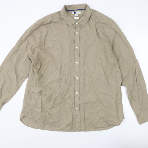 Boden Mens Brown Cotton Button-Up Size 2XL Collared Button