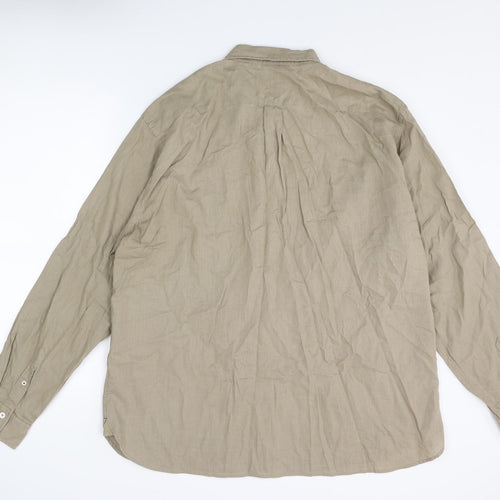 Boden Mens Brown Cotton Button-Up Size 2XL Collared Button