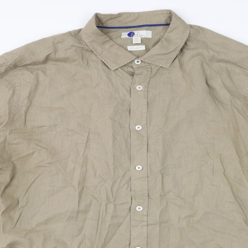 Boden Mens Brown Cotton Button-Up Size 2XL Collared Button