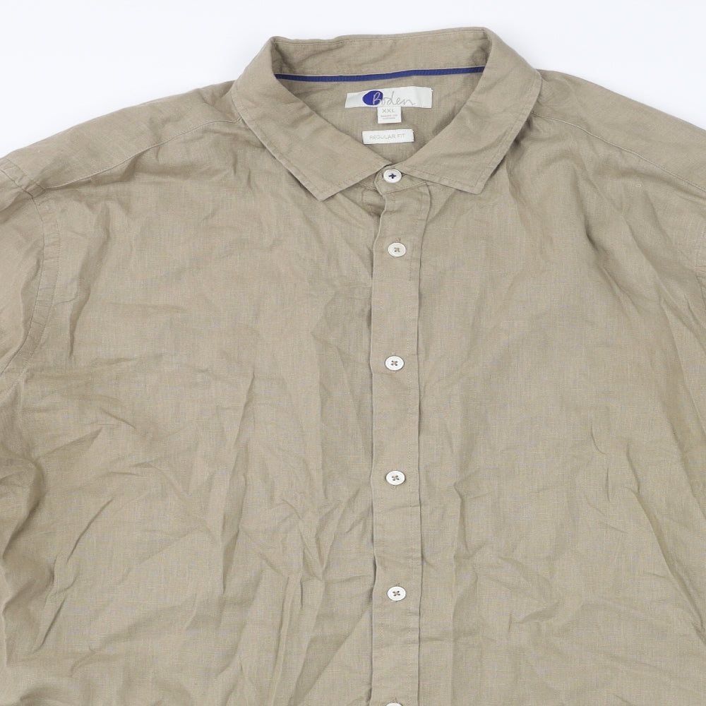 Boden Mens Brown Cotton Button-Up Size 2XL Collared Button