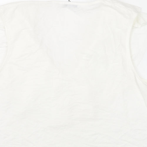 Zara Womens White Polyester Camisole Blouse Size L V-Neck - Frill