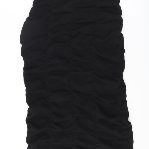 Zara Womens Black Polyester Bandage Skirt Size M Zip