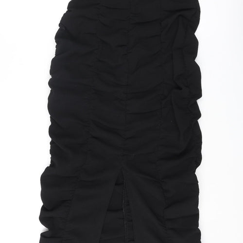 Zara Womens Black Polyester Bandage Skirt Size M Zip