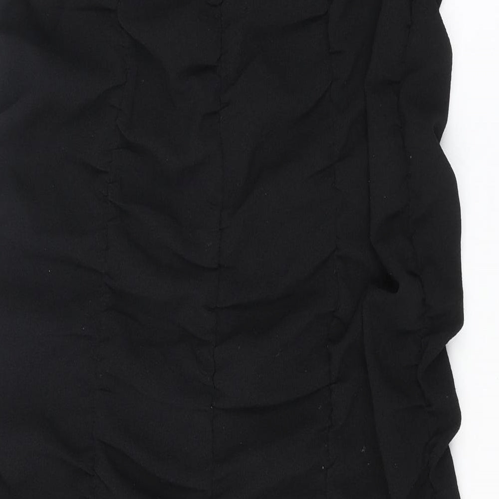 Zara Womens Black Polyester Bandage Skirt Size M Zip