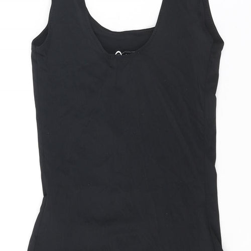 Zara Womens Black Polyester Bodysuit One-Piece Size M Snap