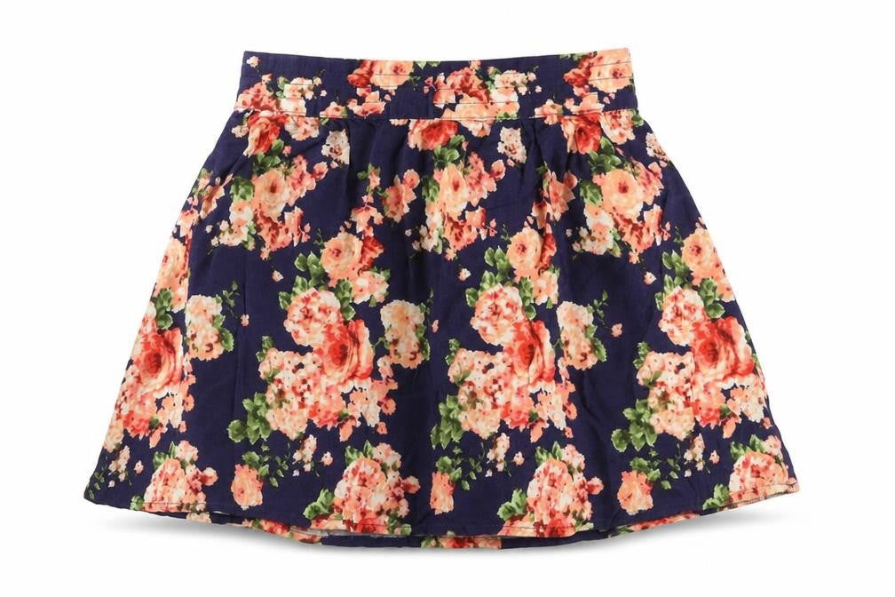 FOREVER 21 Womens Multicoloured Floral Viscose Skater Skirt Size M