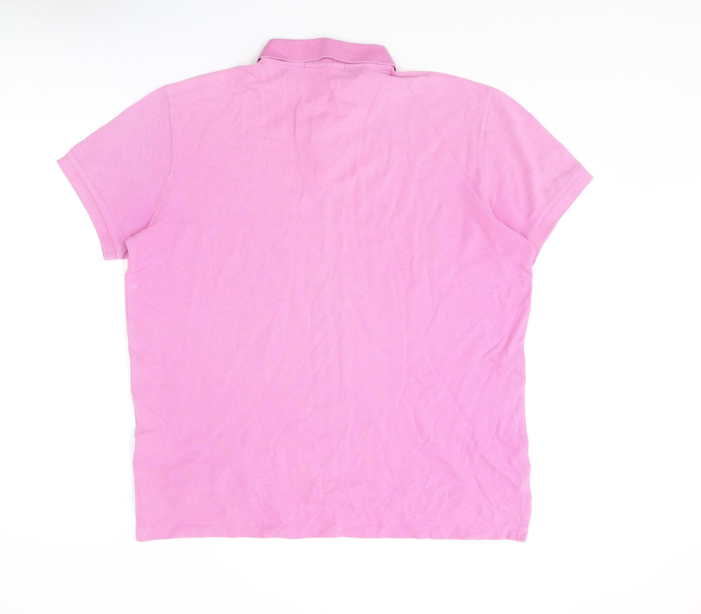 Polo Ralph Lauren Mens Pink Cotton Polo Size L Collared Button