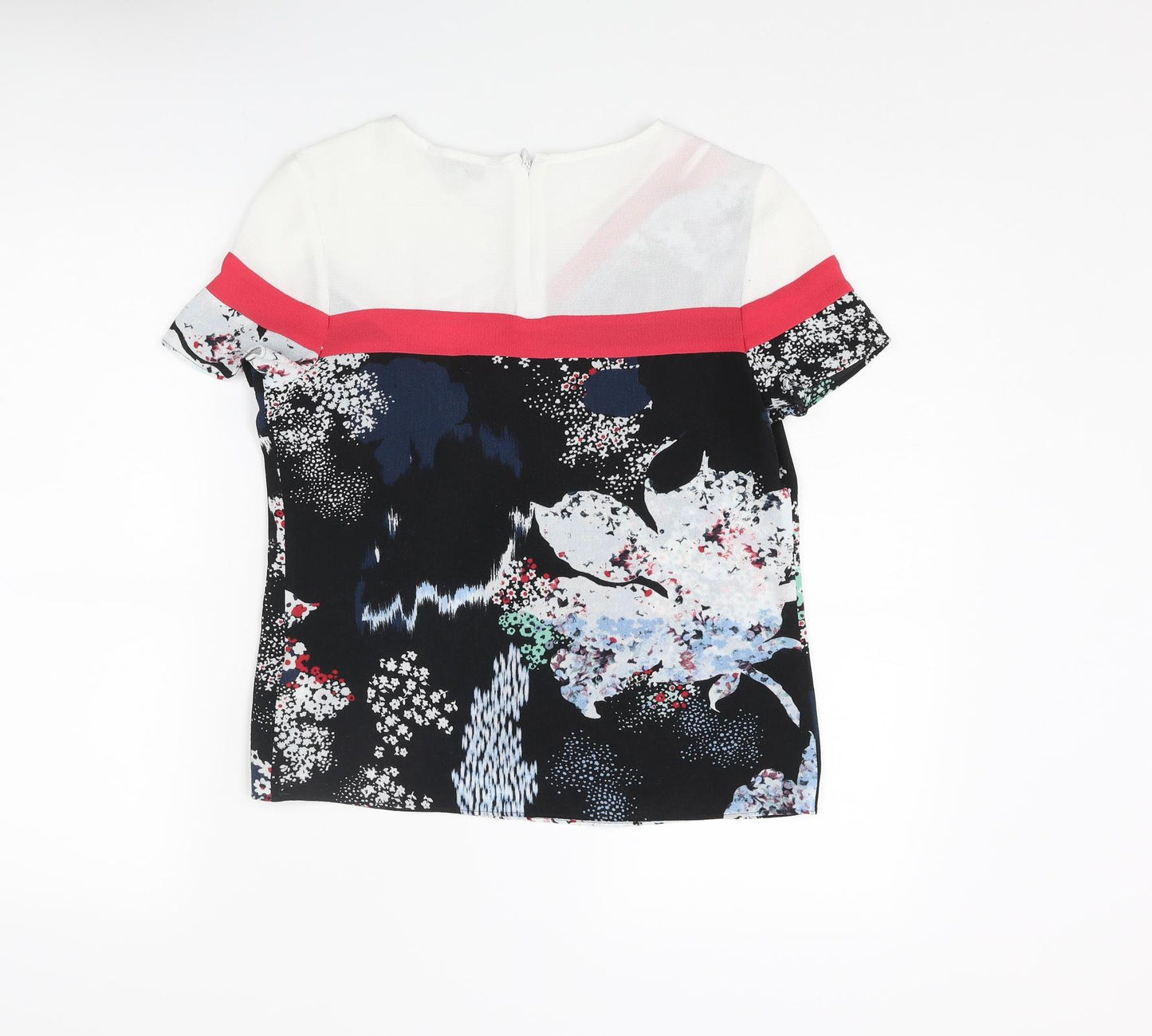 NEXT Womens Multicoloured Floral Polyester Basic T-Shirt Size 6 Round Neck