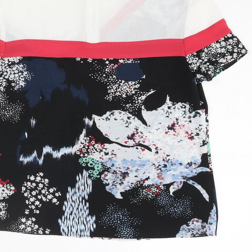 NEXT Womens Multicoloured Floral Polyester Basic T-Shirt Size 6 Round Neck