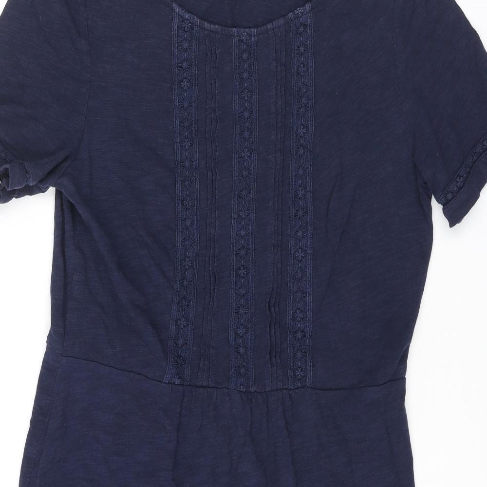 Boden Womens Blue Cotton Shift Size 10 Round Neck Pullover