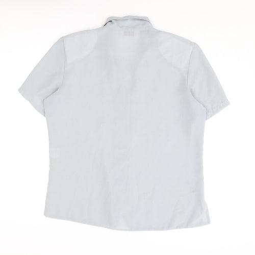 Bonmarché Womens Blue Polyester Basic Button-Up Size 16 Collared