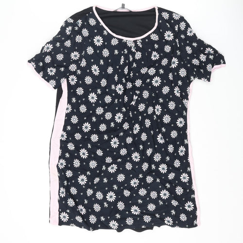 Laura Ashley Womens Blue Floral Viscose A-Line Size 14 Round Neck Zip