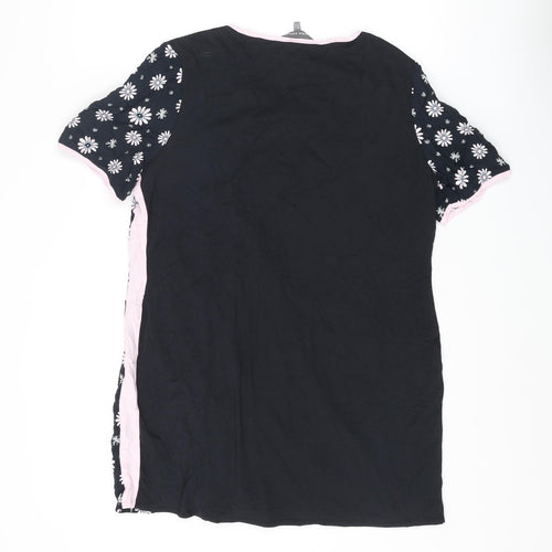 Laura Ashley Womens Blue Floral Viscose A-Line Size 14 Round Neck Zip
