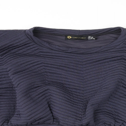 I SAW IT FIRST Womens Blue Polyester Pullover Sweatshirt Size 18 Pullover