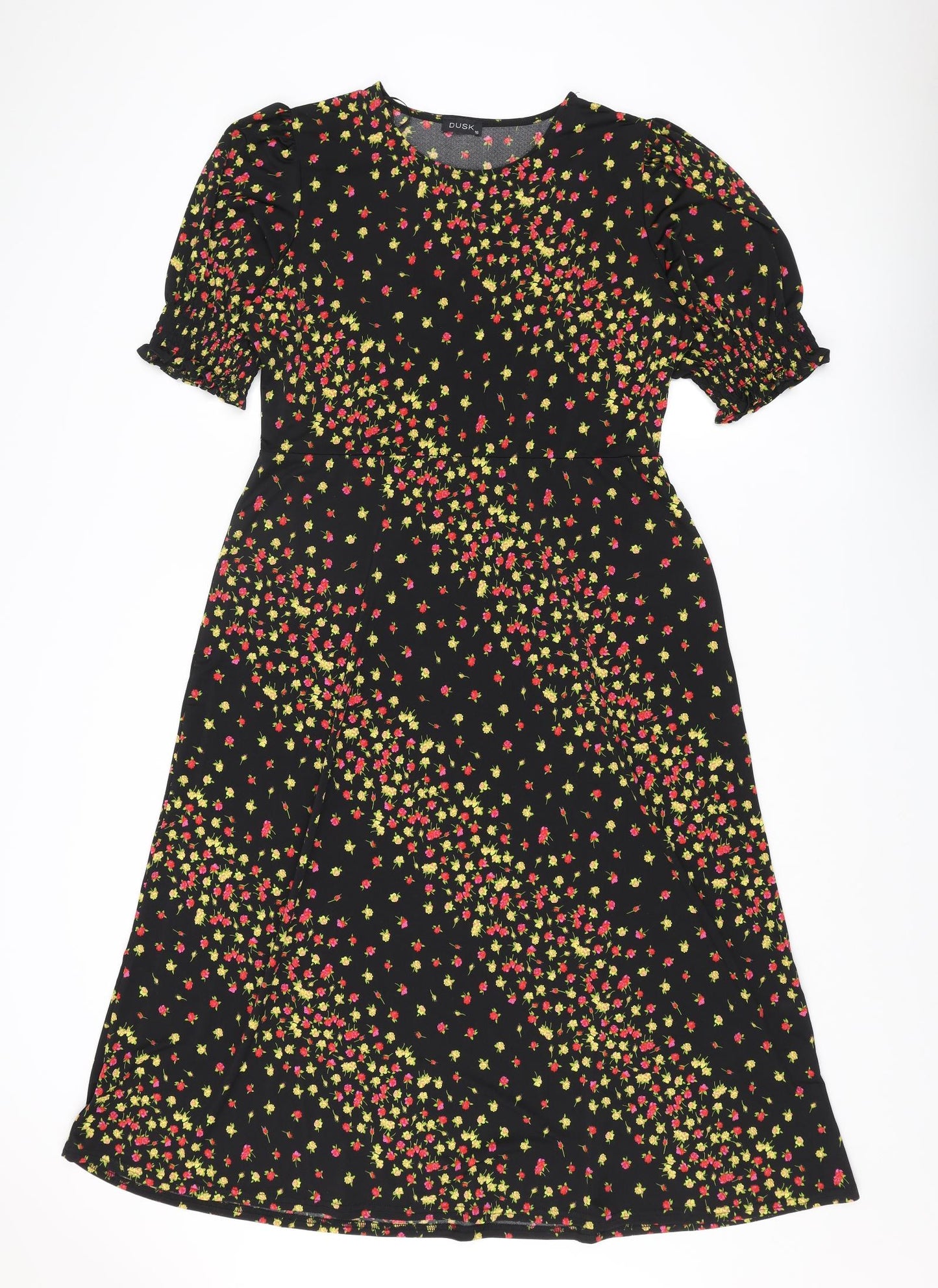 dusk Womens Multicoloured Floral Polyester A-Line Size 16 Round Neck Pullover