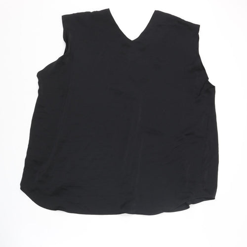 Marks and Spencer Womens Black Polyester Camisole Blouse Size 20 V-Neck