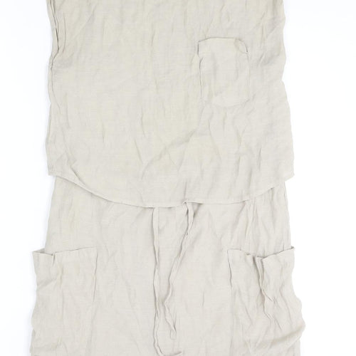 VERO MODA Womens Beige Polyester A-Line Size XS Round Neck Pullover