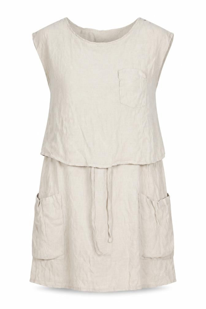 Front view of Vero Moda women’s beige polyester a-line, size XS, round neck pullover