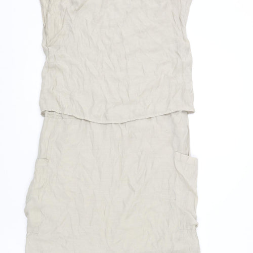 VERO MODA Womens Beige Polyester A-Line Size XS Round Neck Pullover