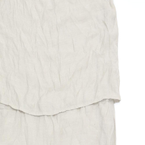 VERO MODA Womens Beige Polyester A-Line Size XS Round Neck Pullover