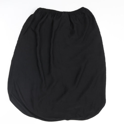 H&M Womens Black Polyester A-Line Skirt Size 6 Drawstring