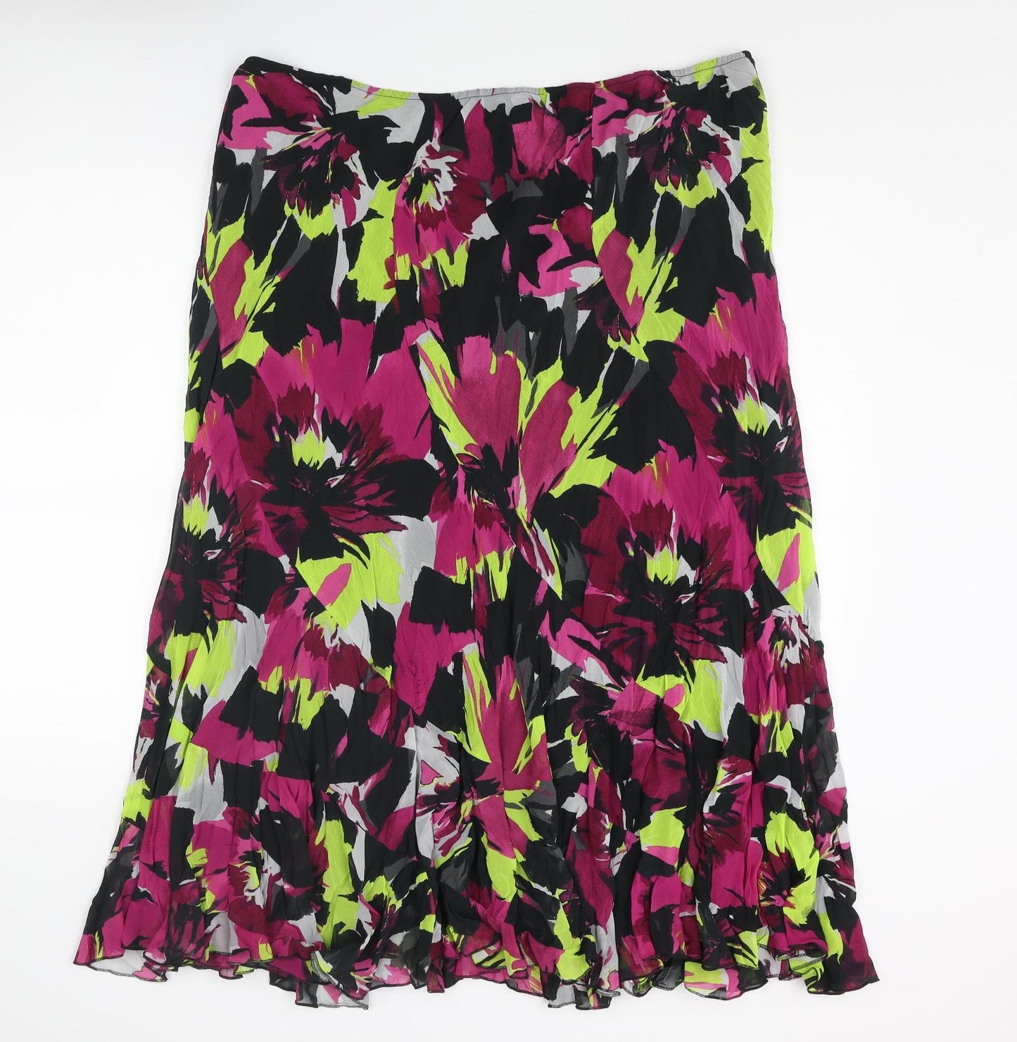 Per Una Womens Multicoloured Geometric Polyester A-Line Skirt Size 22