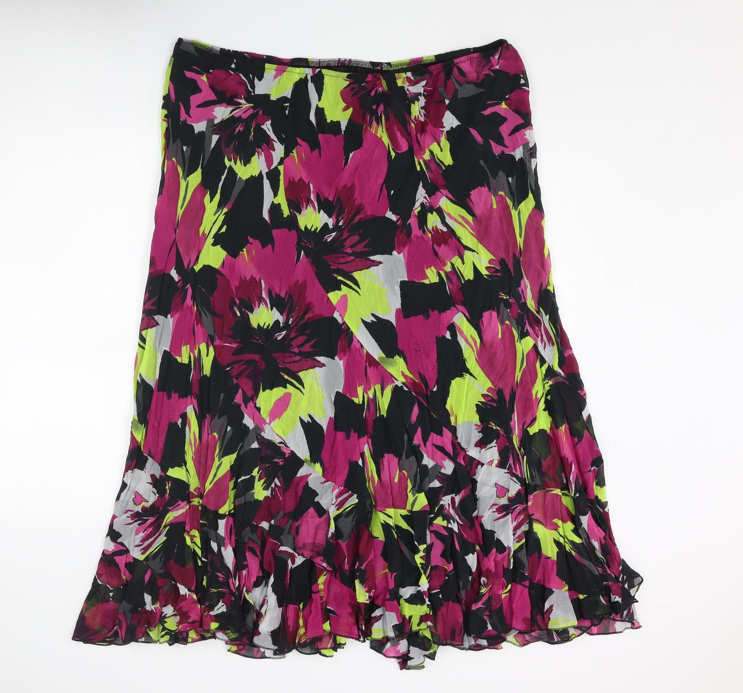 Per Una Womens Multicoloured Geometric Polyester A-Line Skirt Size 22