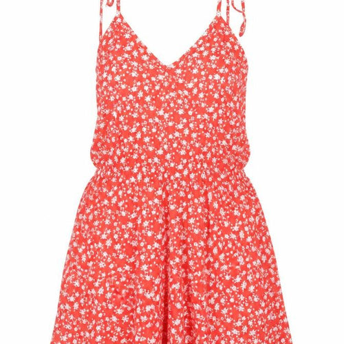 ASOS Womens Red Floral Viscose Playsuit One-Piece Size 10 L3 in Button