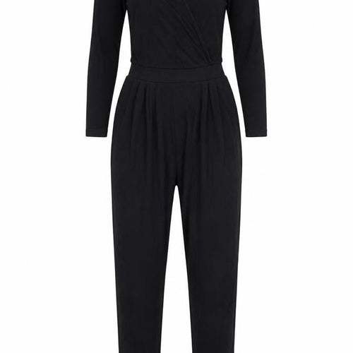 ASOS Womens Black Viscose Jumpsuit One-Piece Size 6 L23 in Button