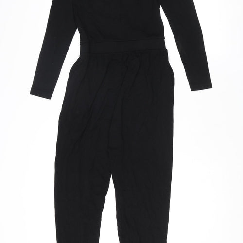 ASOS Womens Black Viscose Jumpsuit One-Piece Size 6 L23 in Button
