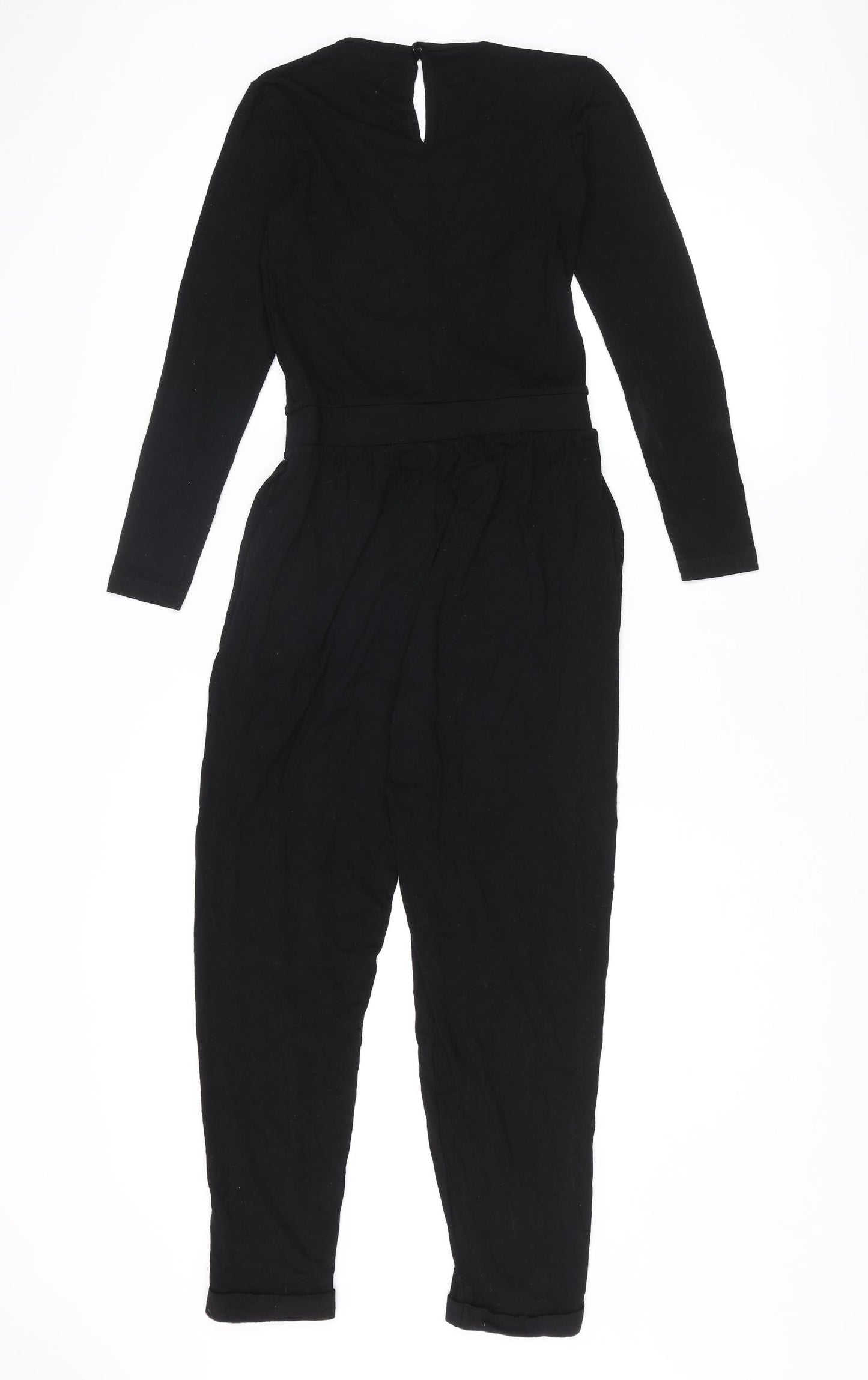 ASOS Womens Black Viscose Jumpsuit One-Piece Size 6 L23 in Button