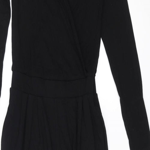 ASOS Womens Black Viscose Jumpsuit One-Piece Size 6 L23 in Button