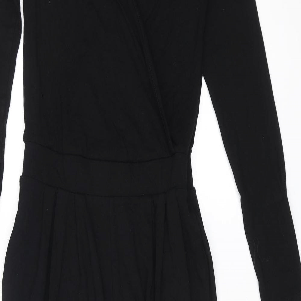 ASOS Womens Black Viscose Jumpsuit One-Piece Size 6 L23 in Button