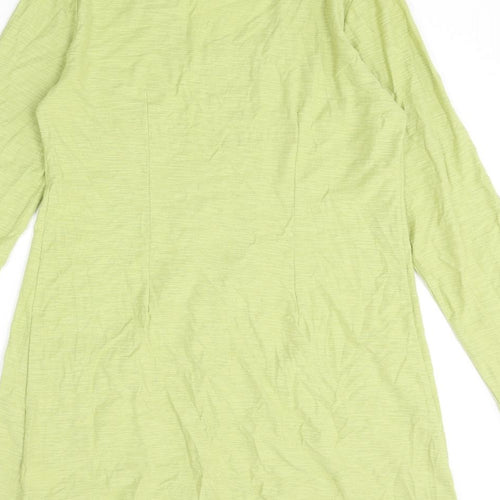 Tara Clothing Womens Green Cotton Jumper Dress Size 10 Scoop Neck Pullover