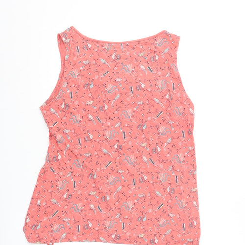 MANTARAY PRODUCTS Womens Pink Geometric Cotton Basic Tank Size 14 Scoop Neck - Bird Pattern