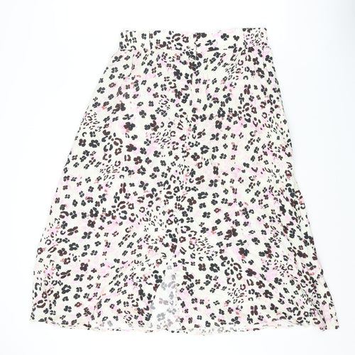 Oliver Bonas Womens Multicoloured Geometric Viscose A-Line Skirt Size 12 Button