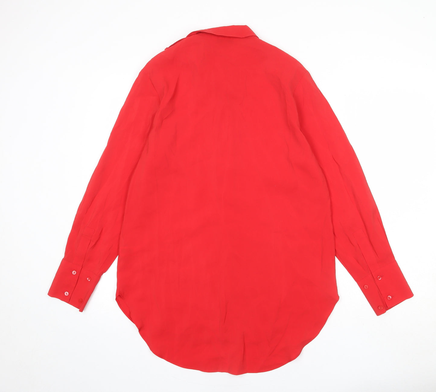 NEXT Womens Red Modal Basic Button-Up Size 10 Collared