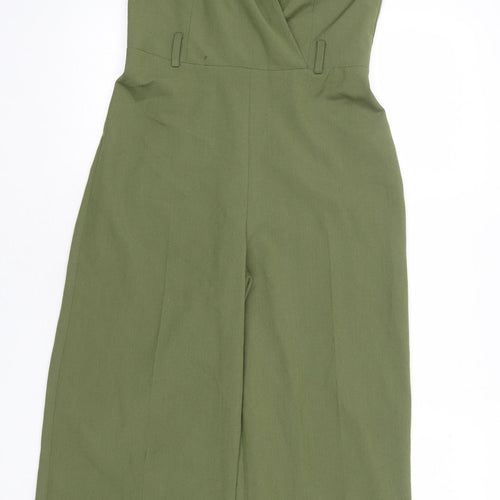 Miss Selfridge Womens Green Polyester Jumpsuit One-Piece Size 8 L26 in Zip