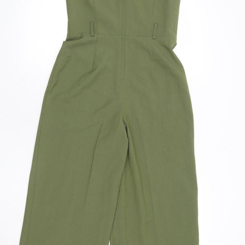 Miss Selfridge Womens Green Polyester Jumpsuit One-Piece Size 8 L26 in Zip