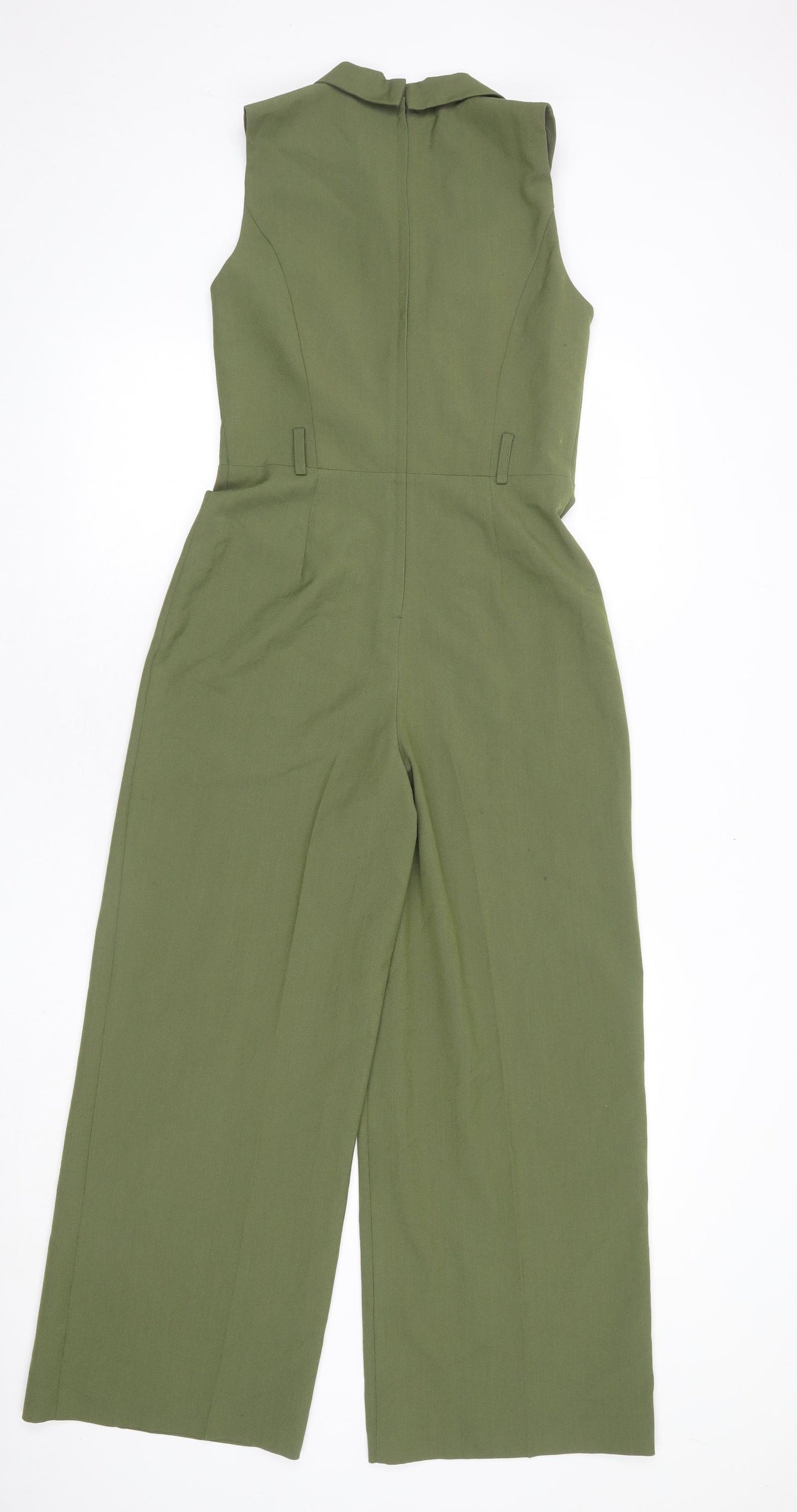 Miss Selfridge Womens Green Polyester Jumpsuit One-Piece Size 8 L26 in Zip