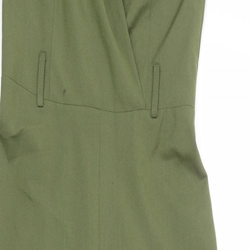 Miss Selfridge Womens Green Polyester Jumpsuit One-Piece Size 8 L26 in Zip