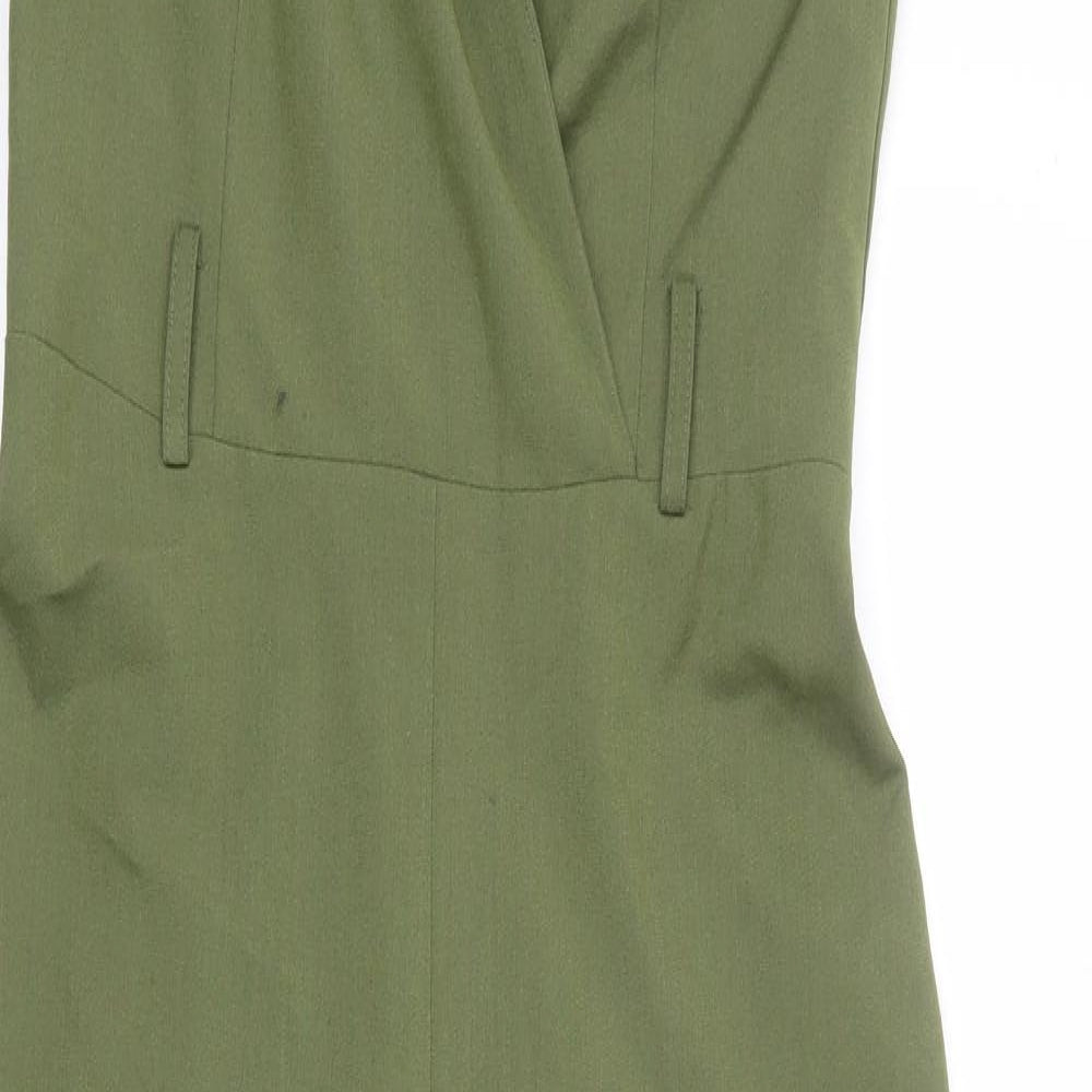 Miss Selfridge Womens Green Polyester Jumpsuit One-Piece Size 8 L26 in Zip