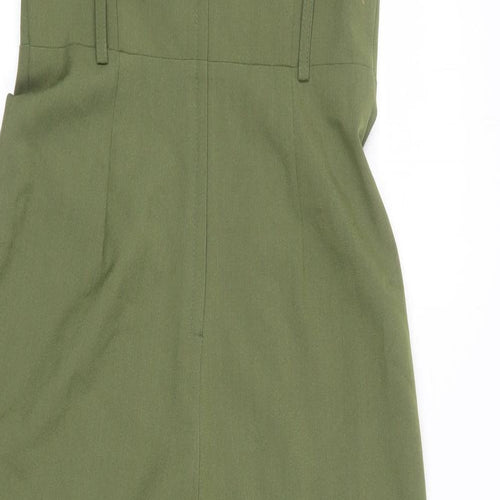 Miss Selfridge Womens Green Polyester Jumpsuit One-Piece Size 8 L26 in Zip