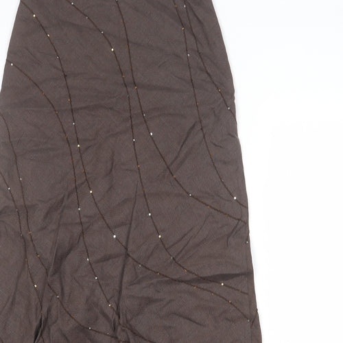 Per Una Womens Brown Linen A-Line Skirt Size 10 Zip
