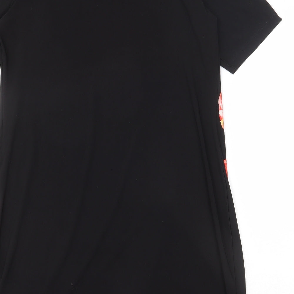 Debenhams Womens Black Floral Polyester A-Line Size 16 Round Neck Pullover