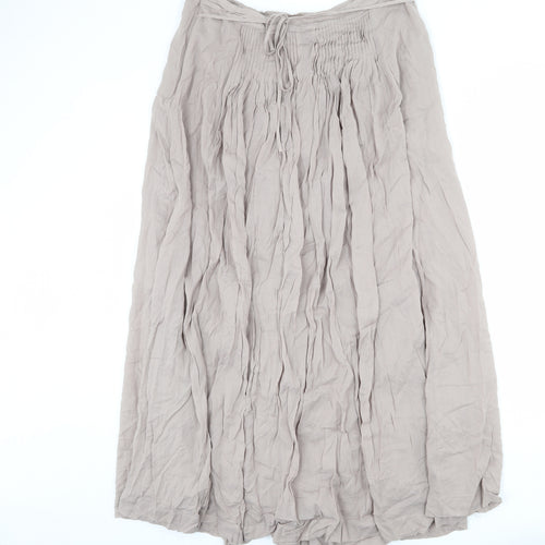 NEXT Womens Beige Cotton Peasant Skirt Size 14 Zip