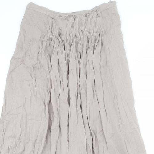NEXT Womens Beige Cotton Peasant Skirt Size 14 Zip