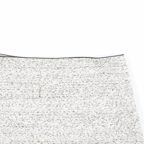 NEXT Womens Beige Cotton A-Line Skirt Size 12 Zip