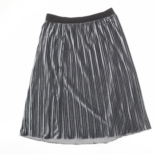 Gerry Weber Womens Silver Polyester Pleated Skirt Size 14